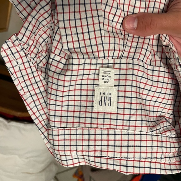 Red white and blue cross hatch polo - Picture 2 of 2